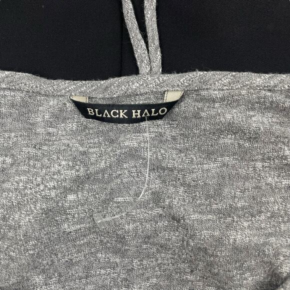 Black Halo Gwen Blouson Tie Back Mini Dress Gray Black Size XS - Picture 10 of 10